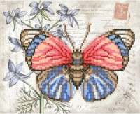 Т4 30 Красно-синяя бабочка, Схема для вышивки бисером