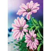 Т6 48 Фиолетовые цветы. Схема для вышивки бисером