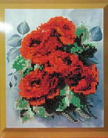 Набір для творчості зі стразами на картоні 5D Червоні троянди 21*25 см