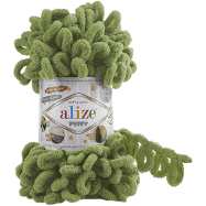 Alize Puffy (пуффи) цвет-485 зеленая черепаха