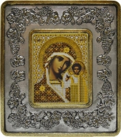 702202 Богородица Казанская  (серебро, виноград)