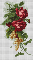 B2229 Красные розы с виноградом. Набор для вышивки крестом